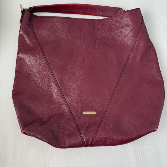 Rebecca Minkoff Moto leather hobo merlot colored - Picture 2 of 11